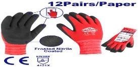 Nitrile frosted coated gloves